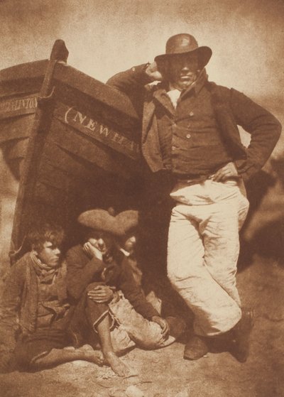 James Linton und drei Jungen, Newhaven von David Octavius Hill