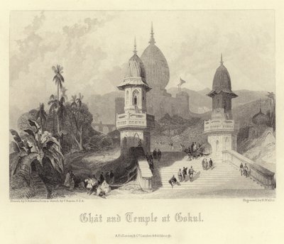 Ghat und Tempel in Gokul von David Roberts