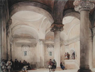 Innenraum einer Moschee, ca. 1835 von David Roberts