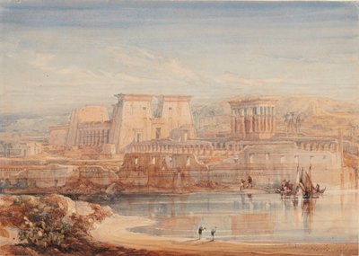 Philae: Ein Blick auf die Tempel von Süden von David Roberts
