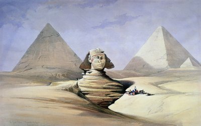 Die Große Sphinx und Pyramiden von Gizeh von David Roberts