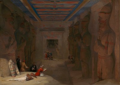 Die Hypostylhalle des Großen Tempels von Abu Simbel, Ägypten von David Roberts