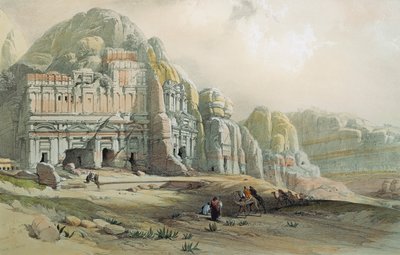 Ansicht der Ruinen von Petra, Jordanien von David Roberts