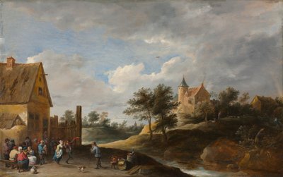Landschaft mit tanzenden Bauern, ca. 1645-1650 von David Teniers the Elder