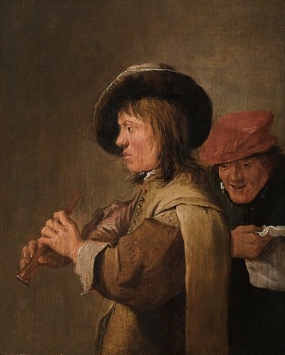 Ein Flötenspieler im Profil von David Teniers the Younger