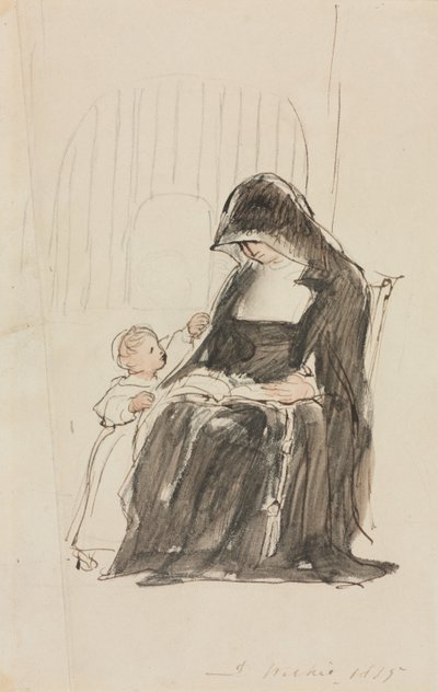 Nonne liest einem Kind vor von David Wilkie