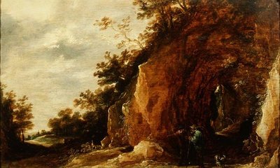 Landschaft mit Reisenden (eines von einem Paar) von David Teniers the Younger