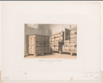 Schränke, 12. Jahrhundert (Schreine in einer Garderobe) von David van der Kellen