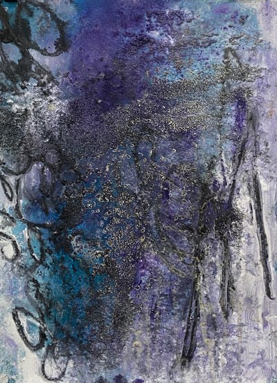 Abstrakte Indigo-Wirbel von Deb Chaney