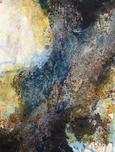 Tiefblaues Goldabstrakt von Deb Chaney