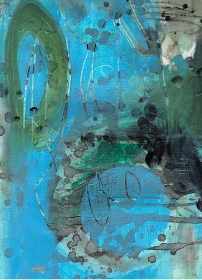 Fließendes Blau-Grünes Abstrakt von Deb Chaney