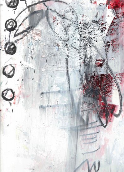 Roter schwarzer abstrakter Grunge von Deb Chaney