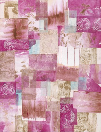 Strukturiertes Rosa Collage von Deb Chaney
