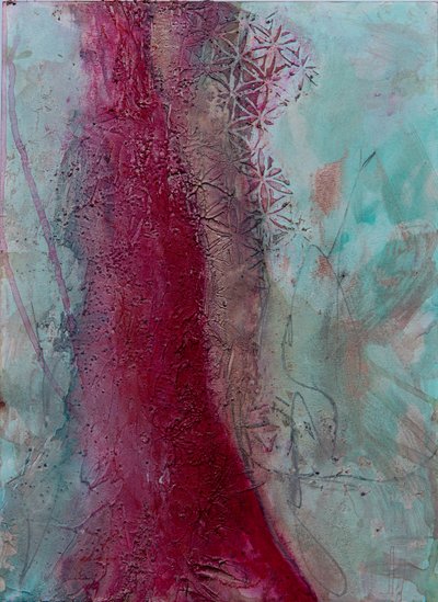 Lebendiges Rot-Teal-Muster von Deb Chaney