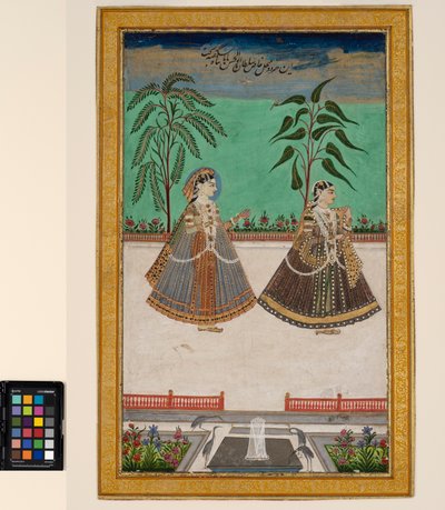 Zwei Frauen aus dem Harem von Tana Shah von Golconda, ca. 1800 von Deccani School