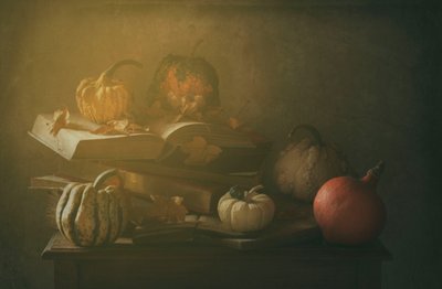 Herbstbücher und Kürbisse von Delphine Devos