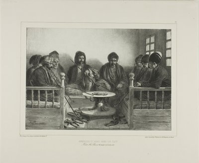 Armenier und Tataren in einem Café von Denis Auguste Marie Raffet