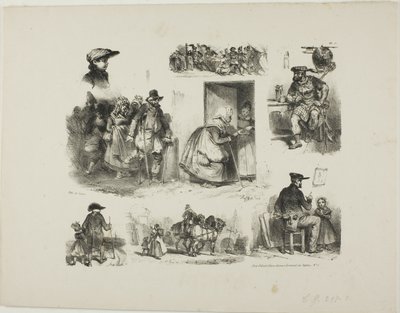 Blatt mit Skizzen von Denis Auguste Marie Raffet