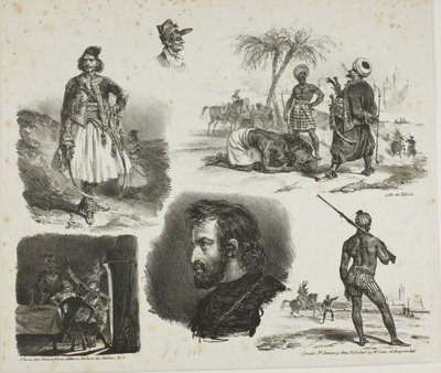 Blatt mit Skizzen von Denis Auguste Marie Raffet