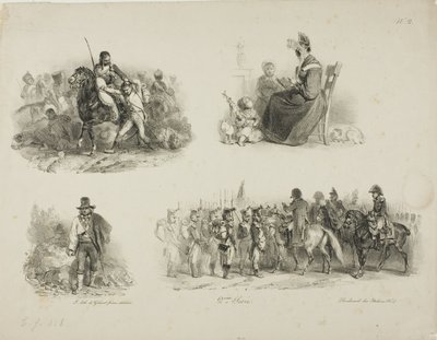 Blatt mit Skizzen von Denis Auguste Marie Raffet