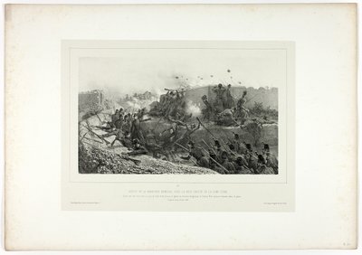 Ausfall der römischen Garnison..., aus Souvenirs d’Italie: Expédition de Rome von Denis Auguste Marie Raffet