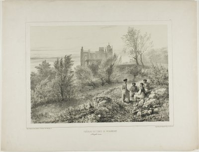 Das Schloss von Graf Woronzoff, Aloupka, Krim, 12. August 1837 von Denis Auguste Marie Raffet