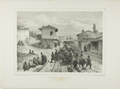 Die Hauptstraße von Baghtcheh-Saraï, Krim, 19. August 1837 von Denis Auguste Marie Raffet