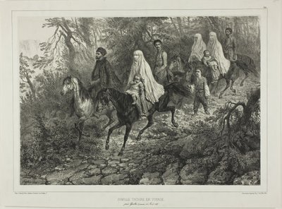 Reisende Tatarische Familie, in der Nähe von Jalta, Krim, 15. August 1837 von Denis Auguste Marie Raffet