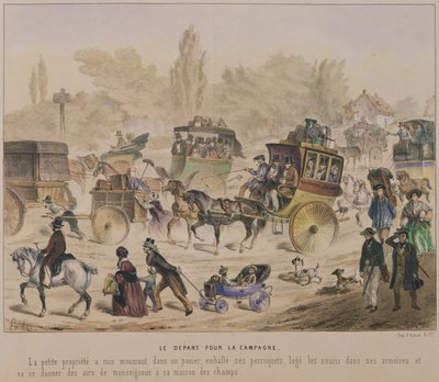 Abreise aufs Land, Mitte des 19. Jahrhunderts von Denis Clement Pruche