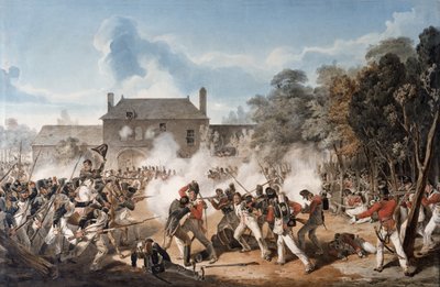 Verteidigung des Château de Hougoumont durch die Flankkompanie, Coldstream Guards 1815, 1815 von Denis Dighton