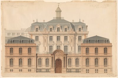 Präsentationszeichnung des Hôtel de Camondo von Denis Louis Destors