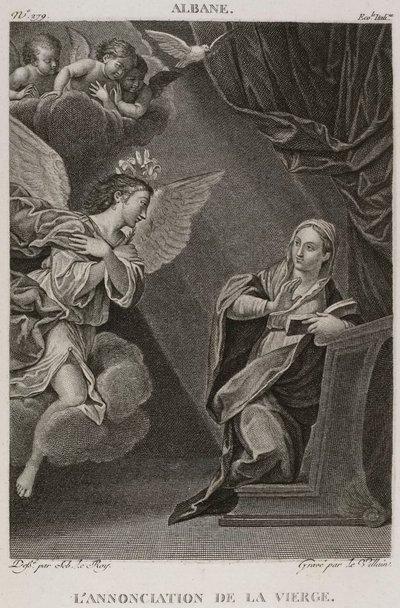 Die Verkündigung der Jungfrau, nach Francesco Albani von Denis Sebastien Leroy