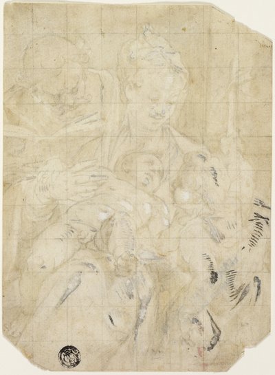 Heilige Familie mit dem kleinen Johannes dem Täufer von Denys Calvaert