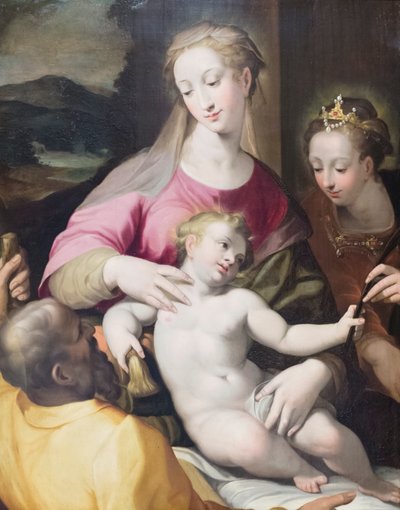Die mystische Hochzeit der Heiligen Katharina von Denys Calvaert or Calvart