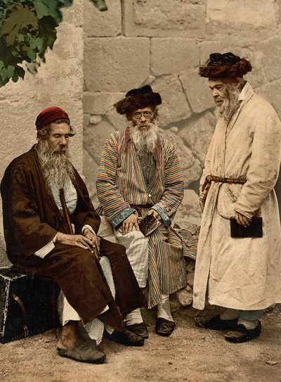 Typen von Juden in Jerusalem, Heiliges Land, ca. 1890-1900 von Detroit Photographic Co.
