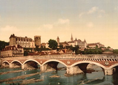Das Schloss und die Brücke, Pau, Pyrenäen von Detroit Publishing Co.
