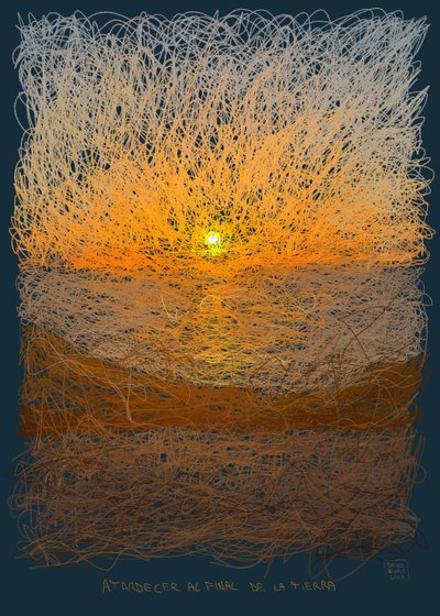 Sonnenuntergang am Ende der Erde, 2022 von Diego Beyro
