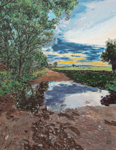 Pfütze nahe der Balzada de Bejar, 2025 von Diego Beyro