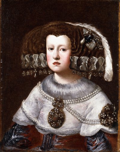 Porträt von Königin Mariana von Österreich, kleine halbe Länge von Diego Rodriguez de Silva Velazquez