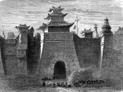 Mauern und Tor von PEKING, China von Dieudonne Auguste Lancelot