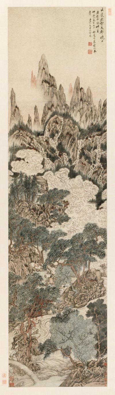 Morgensonne über dem Himmlischen Zitadellenberg, 1614 von Ding Yunpeng