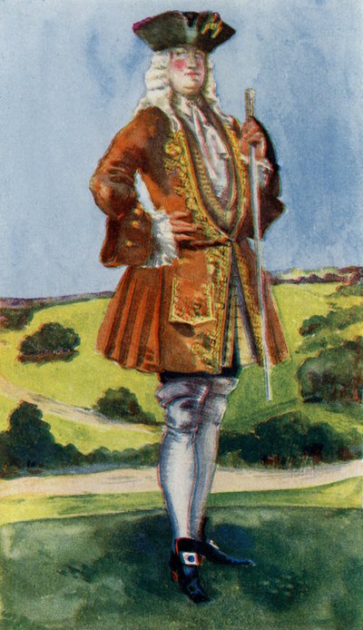 Männerkostüm zur Zeit von Georg I (1714-1727) von Dion Clayton Calthrop