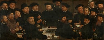 Bankett von achtzehn Amsterdamer Wachen der Truppe L, bekannt als "Die Barschesser", 1566 von Dirck Barendsz
