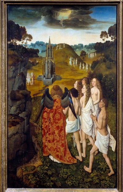 Der Weg zum Himmel oder die Himmelfahrt der Auserwählten. Gemälde auf Holz von Dirck Bouts dem Älteren (1410-1475) 1450 von Dirck Bouts