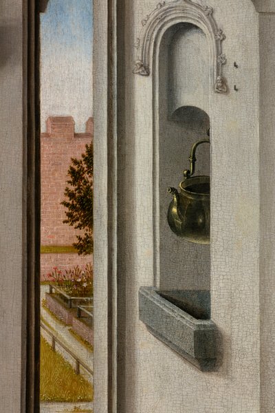 Pfarrkirche (Parochiekerk Sint-Pieter). Gemälde. Das letzte Abendmahl. Dirk Bouts. 1464-1468. Detail. Zentrales Panel. von Dirck Bouts
