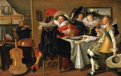 Interieur mit fröhlicher Tischgesellschaft von Dirck Hals