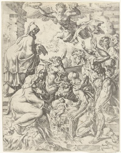 Anbetung der Hirten von Dirck Volckertsz. Coornhert (attributed to)