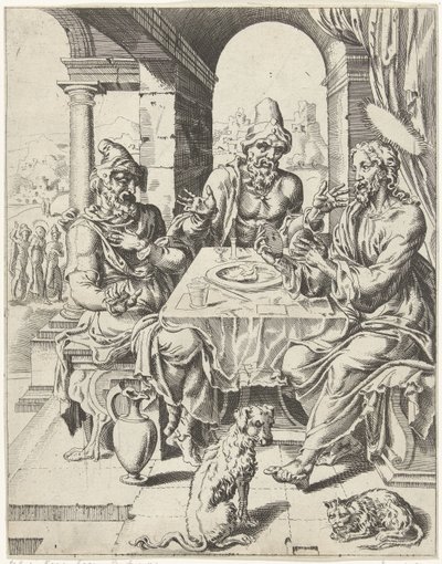 Mahlzeit in Emmaus von Dirck Volckertsz. Coornhert (attributed to)