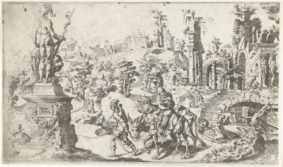 Flucht nach Ägypten von Dirck Volckertsz. Coornhert (attributed to)