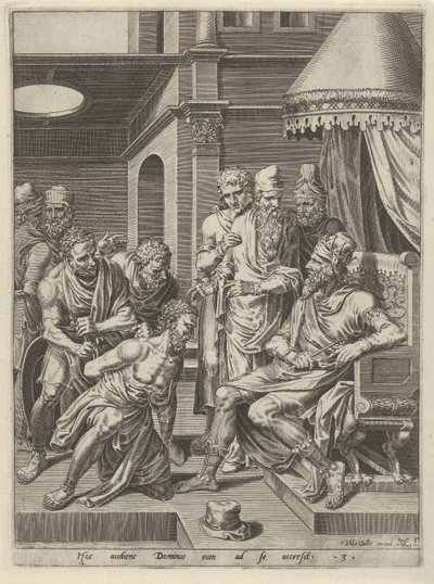 Tadel und Verurteilung des undankbaren Knechts (Gleichnis vom undankbaren Knecht, Serie) von Dirck Volckertsz. Coornhert